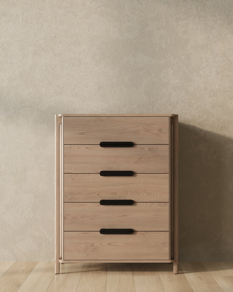 Join Tall 5 Drawer Dresser in Light Oak | Anti-Tip Compliant | Handcrafted by Copeland in Vermont
