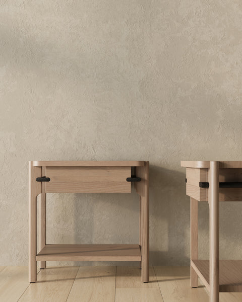Join Bedside in Light Oak | One Drawer Nightstand | Contrasting Detail | Handcrafted by Copeland in Vermont