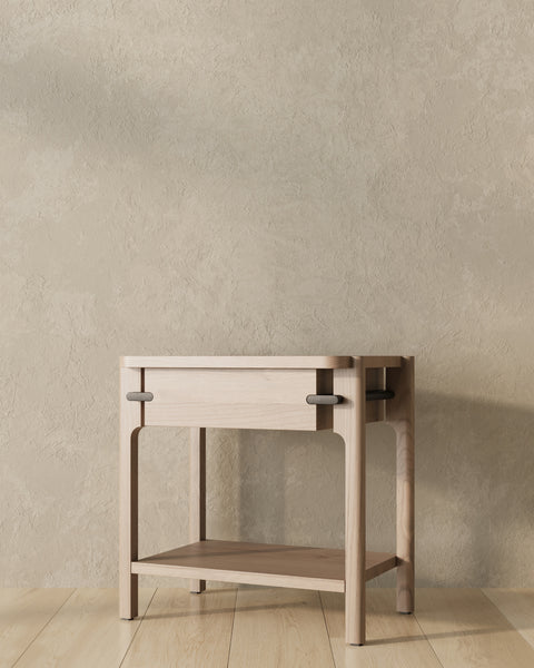 Join Bedside in Light Oak | One Drawer Nightstand | Contrasting Detail | Handcrafted by Copeland in Vermont